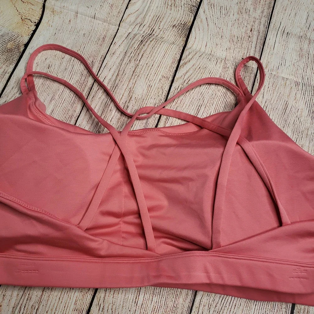 OLD NAVY Pink Strappy Padded Athletic Racerback Sports Bra 4X - Picture 4 of 5